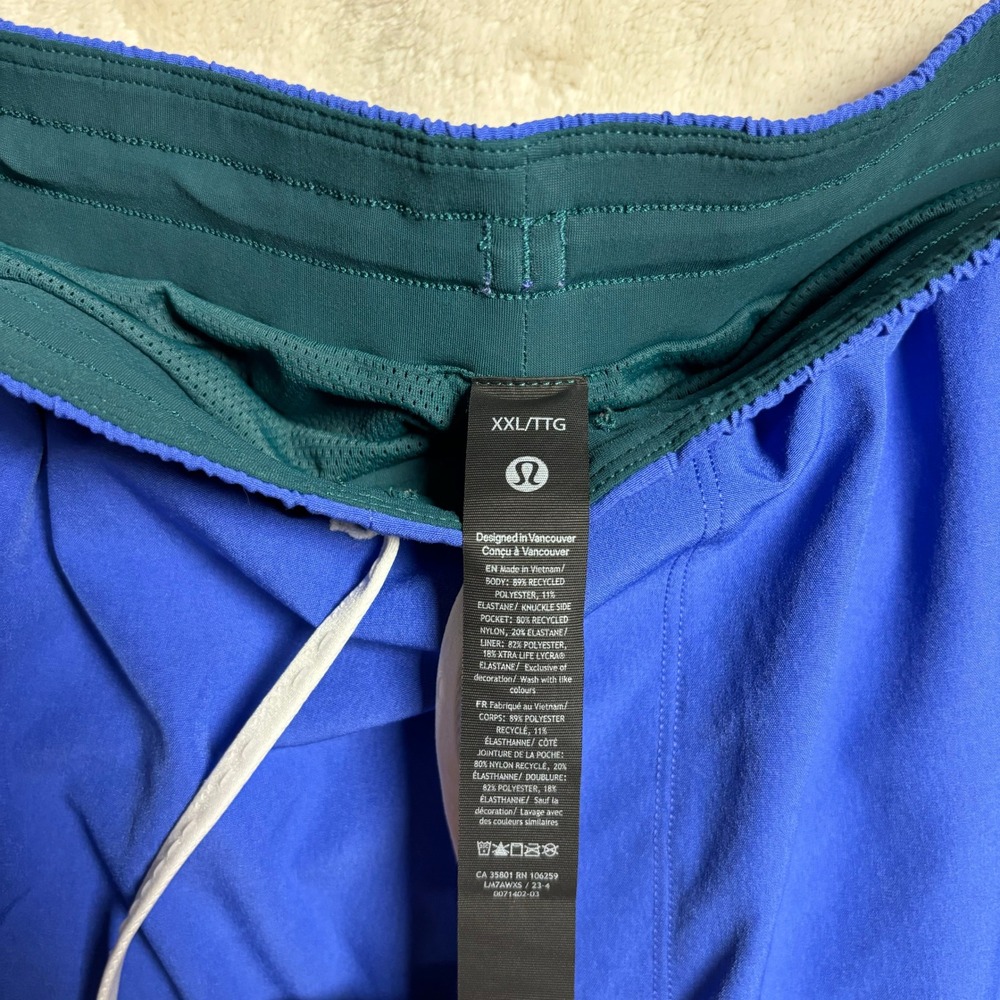 Lululemon Mens Pool Swim‎ Shorts Size XXL 5" Blue Lined Pockets Beach M7AWXS - Picture 2 of 12